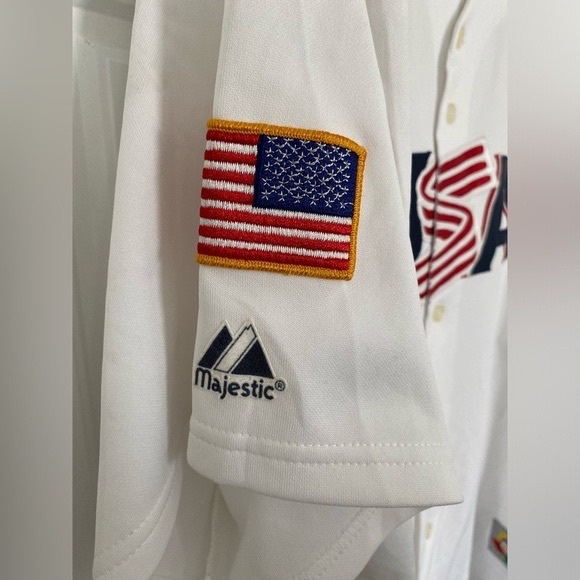 MLB '06 USA JETER 02 WORLD BASEBALL CLASSIC MAJESTIC White Jersey in XXL - Picture 14 of 15